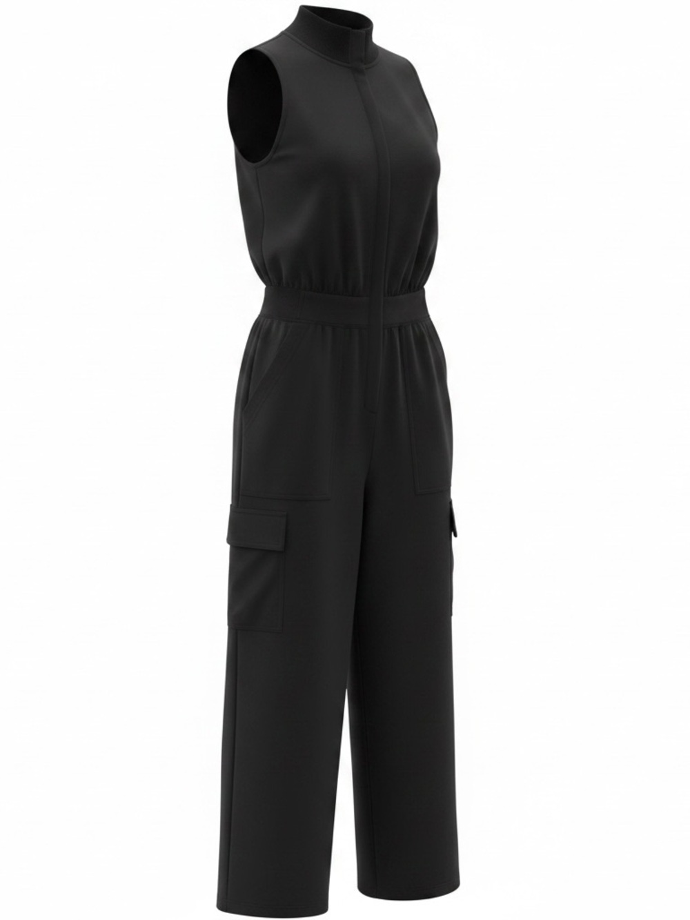 Athleta Black Sleeveless Cargo Jumpsuit